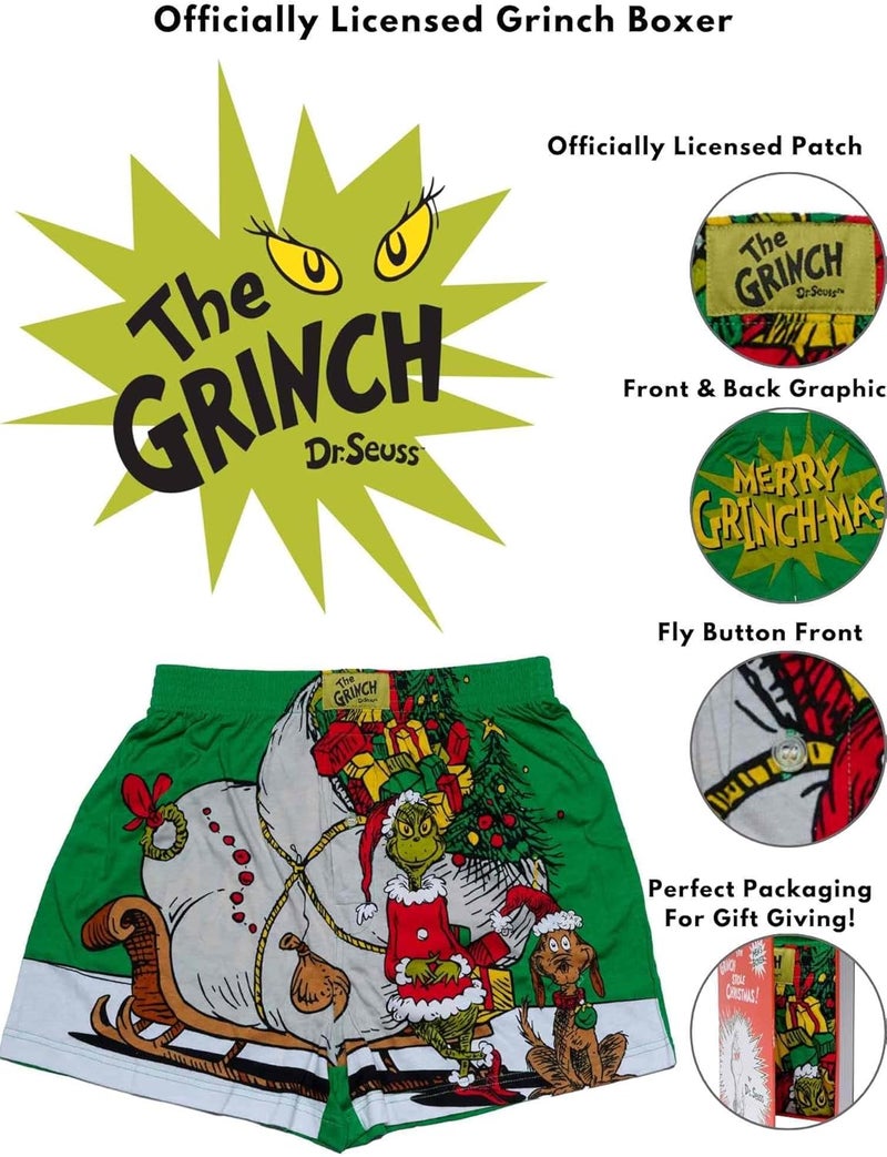 The Grinch Max Boxer Shorts Dr. Seuss Slim-Fit with Gift Box - Image 4